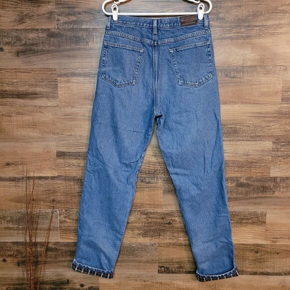 Vtg LL Bean Classic Fit Plaid Lined Jeans 32x34 Measures 30x34 Outdoor Wear - Picture 2 of 9